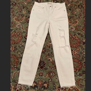 Never Worn Madewell Distressed White Denim